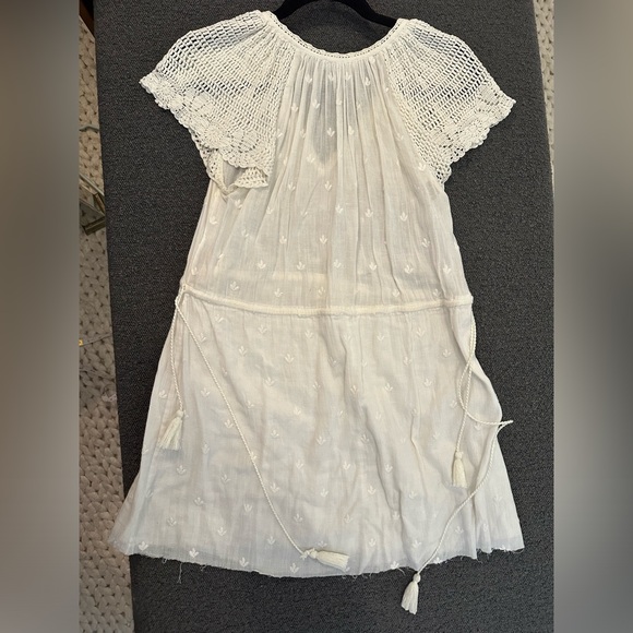 Ulla Johnson White Eye-lit Crochet Tunic Blouse/ Mini Dress Beach Coverup - Picture 7 of 9